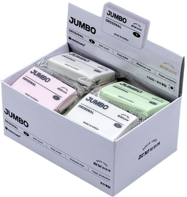 화랑 점보 오리지널 지우개 L, 랜덤발숭, 20개