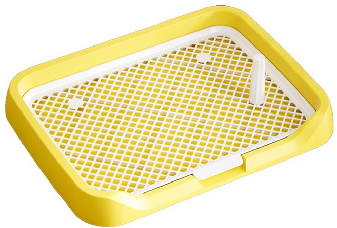 미스터추추 강아지 프리미엄 기둥탈부착 그물망 배변판, 옐로우, 1개