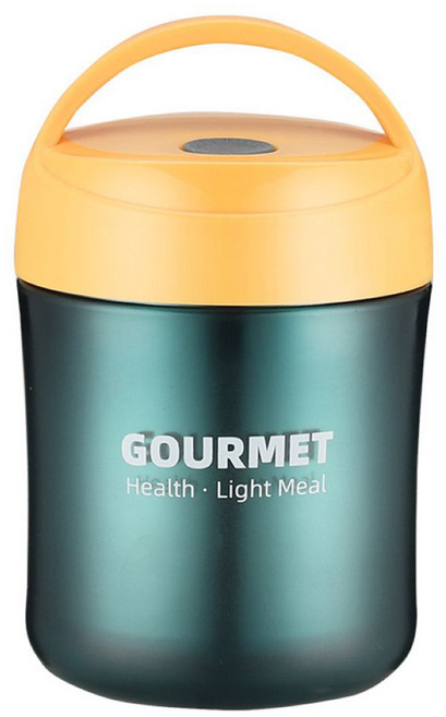 GOURMET INSULATION CUP 雙層防燙保溫304不鏽鋼湯罐, 黃色, 500ml, 1個