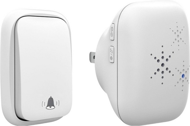 Couselect 免佈線遠距離無線門鈴 一拖一 呼叫器/電子門鈴 Q189 白色, 1組