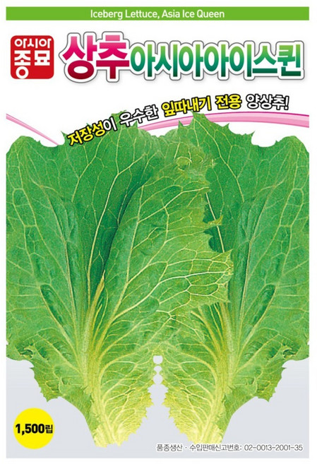 아시아종묘 씨앗 양상추 아시아아이스퀸 1500립, 1개