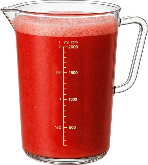 리빙메이커 업소용 PC비커 가벼운 워터포트 물 피쳐 계량컵, 투명, 2L, 1개