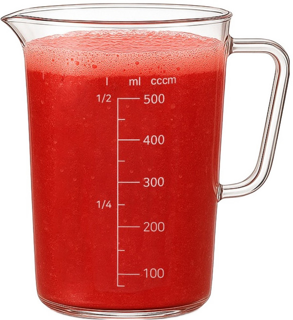 리빙메이커 업소용 PC비커 가벼운 워터포트 물 피쳐 계량컵, 투명, 500ml, 1개