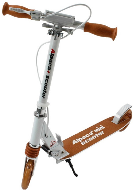 알파카 아동용 플러스 미니 LED 접이식 두발킥보드, 아이보리, 1개