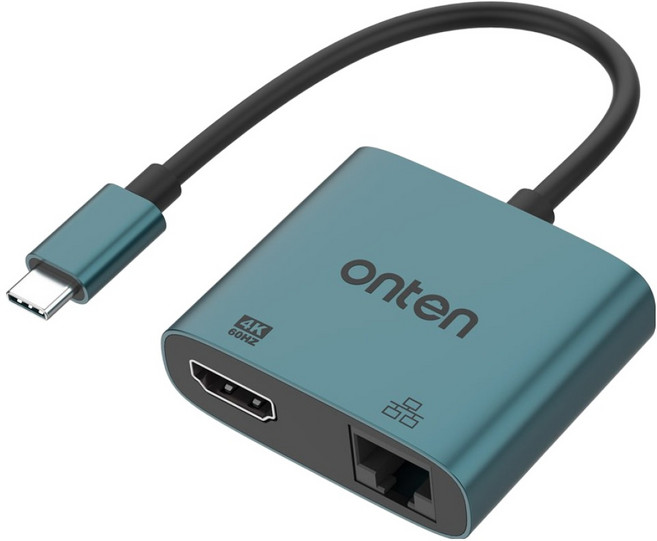 온텐 Coms C타입 to HDMI 4K-60Hz 컨버터 RJ45 랜 100Mbps 젠더, 1개, FW003