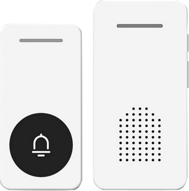 Couselect 家用超遠距離智能無線門鈴 一拖一 按鈕 + 響鈴 + 說明書 + 請按門鈴貼 + 螺絲套裝 + 雙面膠 黑色, 1組