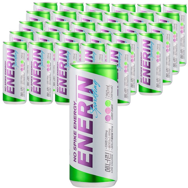 현대약품 에너린 캔 에너지 드링크 NO스파이크 음료, 30개, 250ml