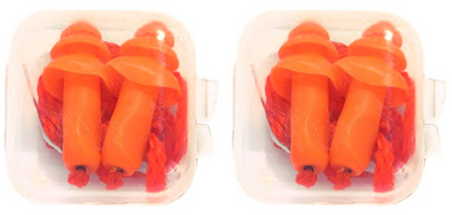 마루해피 끈달린 귀마개 오렌지 + 보관박스 세트, 2세트