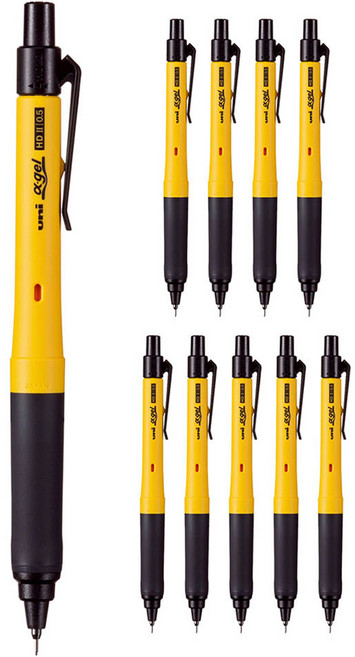 유니 알파겔 스위치샤프 M5-1009 옐로우, 0.5mm, 10개