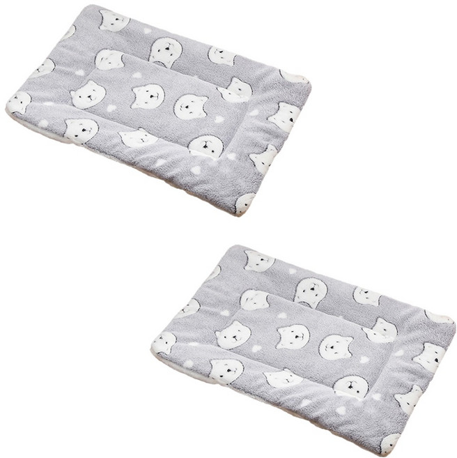 毛皇上 加厚保暖睡墊, 灰色小熊, 2個