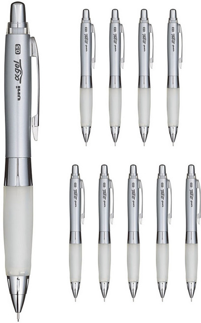 유니 알파겔 흔들샤프 M5-617 화이트, 10개, 0.5mm