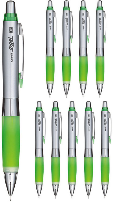 유니 알파겔 흔들샤프 M5-617 옐로그린, 10개, 0.5mm