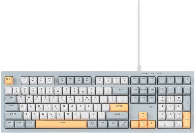 지클릭커 오피스프로 사일런스 M RGB 무소음 유선 키보드, Navy Blue, OPK50, 제조사축