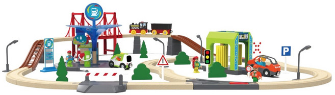 미카포트 도시 전동기차 놀이세트, 혼합색상, 1세트