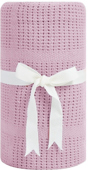 奇哥 純棉透氣洞洞毯, 迷霧粉