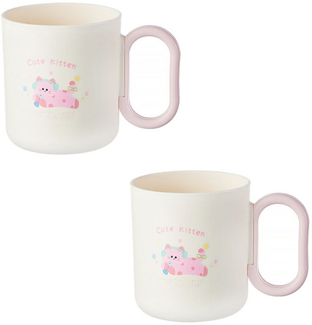 더자카 애니멀 파스텔 양치컵 FREE(12 x 8 x 8.8 cm), 핑크, 2개
