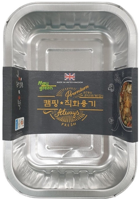 Maygreen 알루미늄 직화용기 직사각형 425ml x 5p, 3개
