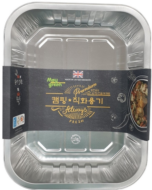 Maygreen 알루미늄 직화용기 사각 대형 3320ml x 2p, 5개