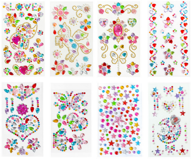 로이랑 공예용 보석 스티커 유니크 8종 세트, 04, 1세트