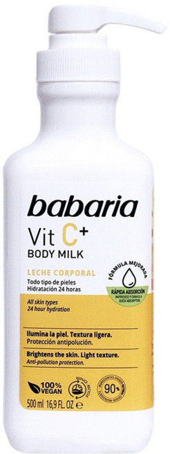babaria 維他命C淨亮嫩白乳液｜嫩白 保濕 身體乳, 500ml, 1瓶