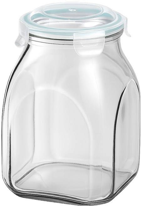 발룬피니 다용도 사각 캐니스터 유리 저장병, 2.1L, 1개