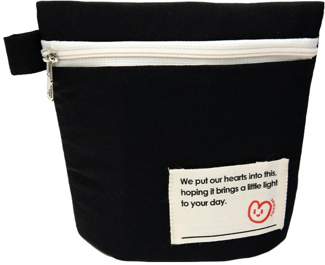 세맘스 보온보냉 양면방수 신호등 파우치, 블랙