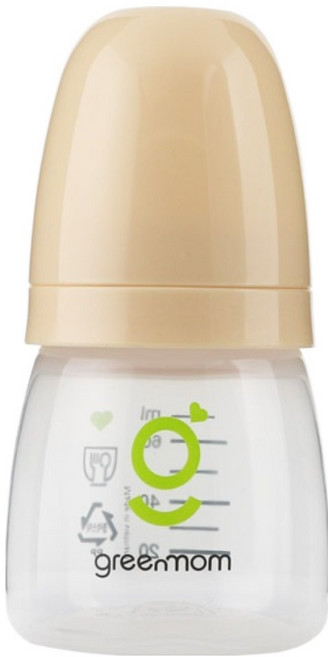 greenmom PP 纖巧型無奶嘴奶瓶, 1個, 60ml, Lilly 米色
