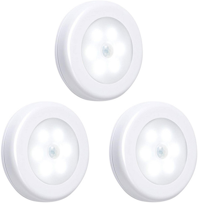 마메 6LED 신형 무선 센서등, 3개, 화이트 + 쿨화이트