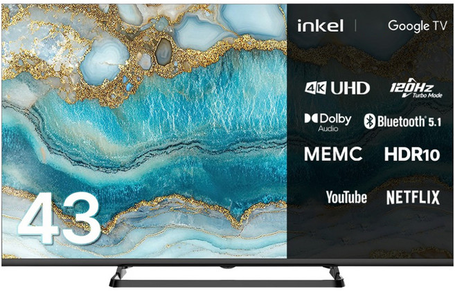 인켈 4K UHD 구글5.0 DLG 120Hz 스마트TV, 109cm(43인치), SU430CHD, 스탠드형, 고객직접설치