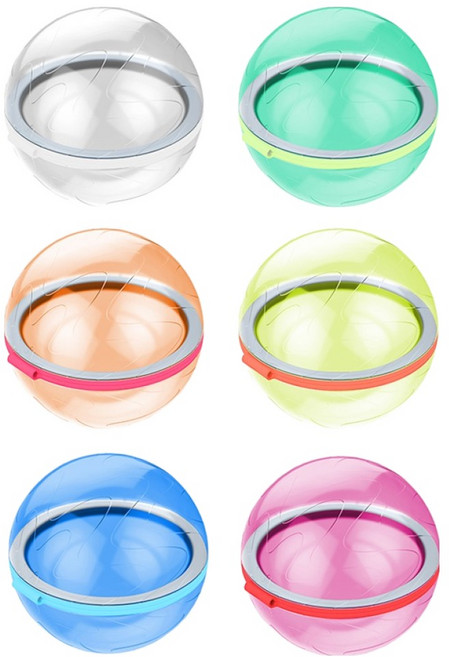 Bfancy 可重複使用矽膠磁鐵水球, 6個, 混色