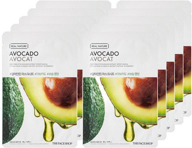 더페이스샵 갈아만든 마스크시트 아보카도, 10개입, 1개
