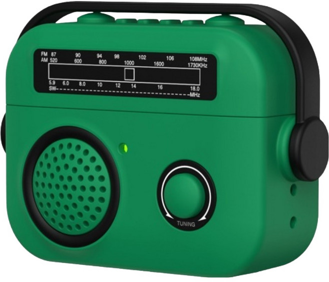 테이아 애플 에어팟시리즈 전용 귀여운 빈티지 라디오 케이스 에어팟 4세대, 그린, 1개