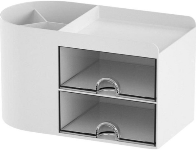 천스마켓 다용도 라운드형 미니 연필꽂이 수납함, 화이트, 1개