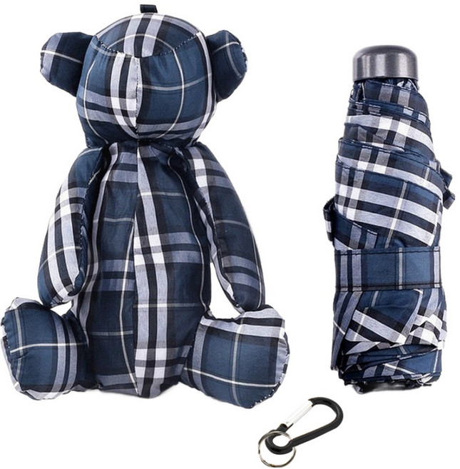 준성 곰돌이 키링 방수파우치 + 5단 초경량 우산 + 비너그립 세트