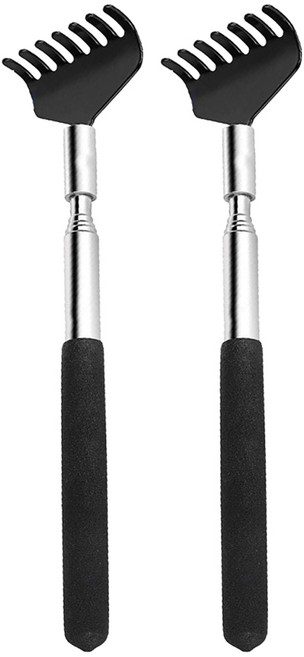 AHOYE 溫潤舒適 伸縮不求人抓癢棒 背部按摩器, 2支