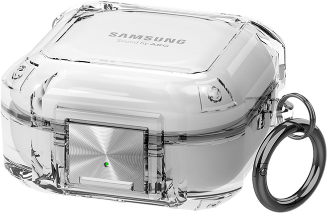 Theia 三星Buds系列專用 新款簡約保護殼 Galaxy Buds2, 1個, 單一商品, 透明銀