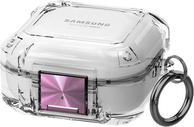 Theia 三星Buds系列專用 新款簡約保護殼 Galaxy Buds2 PRO, 透明紫色, 1個, 單一商品