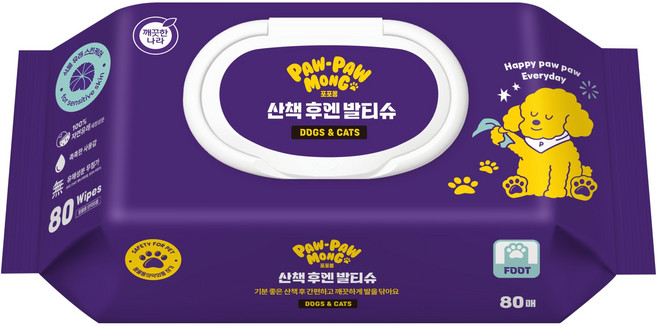 포포몽 반려동물 산책 후엔 발티슈 캡형, 80개입, 1개