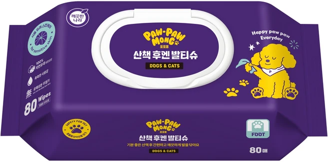 포포몽 반려동물 산책 후엔 발티슈 캡형, 80개입, 1개 - 쿠팡