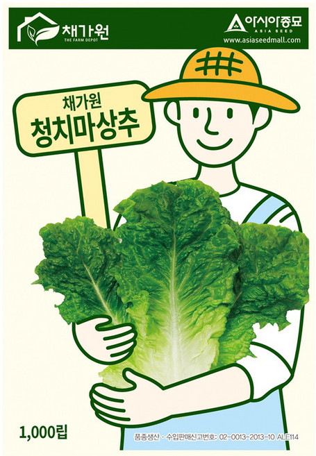 아시아종묘 청치마 상추 씨앗 1000립, 1개