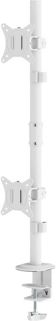 루나랩 버티컬 듀얼 모니터암, 화이트, 1개