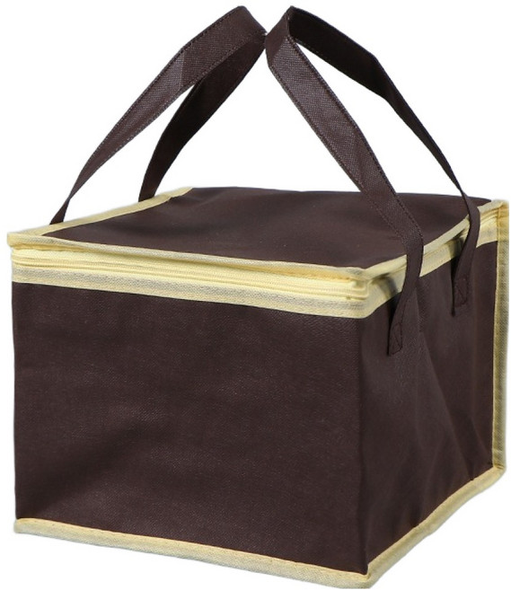 쿠미핸즈 케이크 배달 음식 보온 보냉 가방, 브라운, 1개