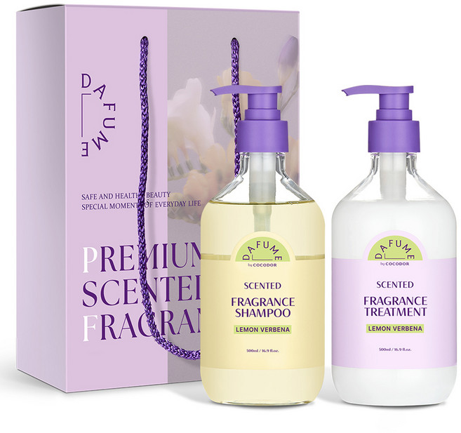 다퓸 바이 코코도르 센티드 프래그런스 샴푸 + 트리트먼트 선물세트 레몬버베나, 1세트