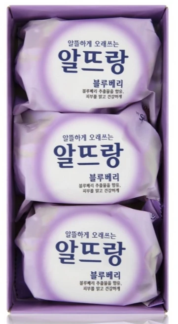 알뜨랑 비누 블루베리, 140g, 3개입 - 쿠팡