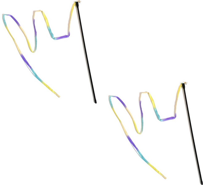 데이소이 고양이 티저 스틱 장난감 46 x 140 cm, 그라데이션 퍼플, 2개