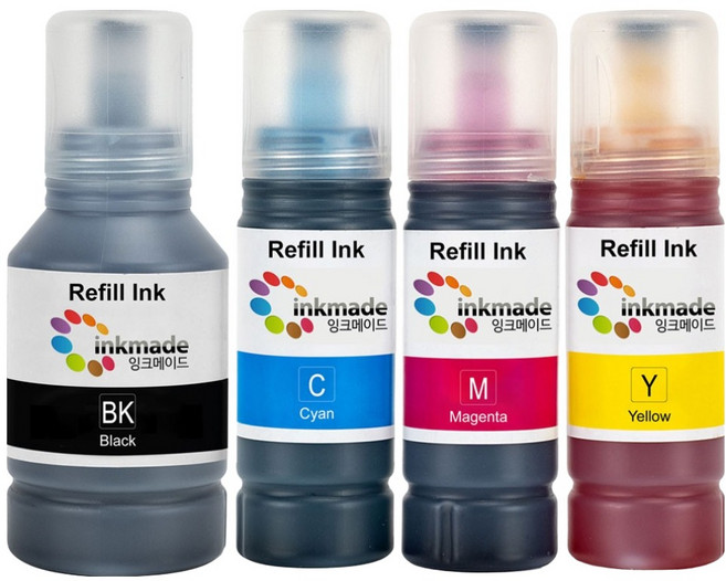 잉크메이드 엡손 호환잉크 4종 세트 T03Y, 검정, 파랑, 빨강, 노랑, 1세트
