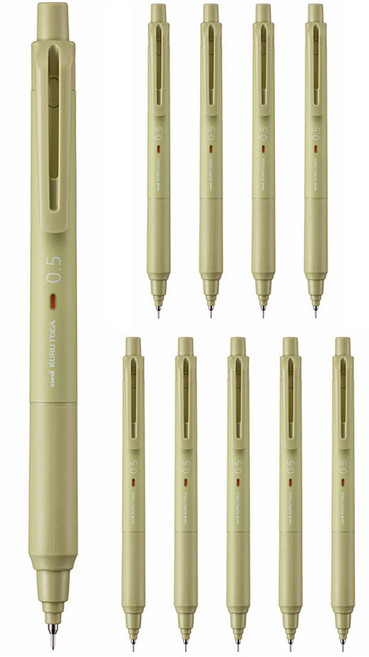 Uni 三菱鉛筆 KURU TOGA KS自動鉛筆 草本綠 M5-KS, 10個, 0.5mm