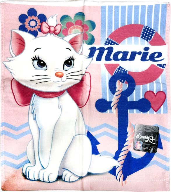 LIFE 來福牌 Disney 迪士尼 瑪麗貓郵輪旅行毛巾 棉紗, 瑪麗貓郵輪, 1條