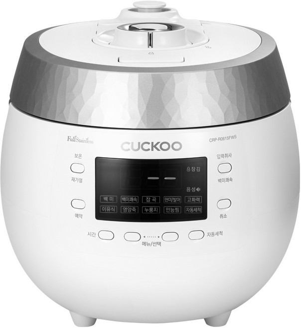 쿠쿠 전기 압력밥솥 6인용, CRP-R0615FWS, 화이트 + 웜실버