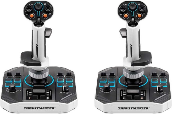 트러스트마스터 SOL-R2 HOSAS SPACE SIM DUO FLIGHTSTICK PC 비행 조이스틱 세트, 1세트